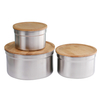 Home Accessories Round Crisper Sealing Bowls Lunch Box With Bamboo Lid