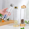  Bamboo Leak-Proof Lid Wellness Glass Includes Protective Sleeve and Removable Crystal Water Bottle