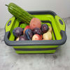 Collapsible Cutting Board Foldable Camping Dishes Sink Space Saving 2 in 1 Multifunction Storage Basket