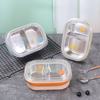 2 Compartment Stainless Steel Portion Control Lunch Containers Box