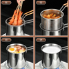 Multi Purpose Stainless Steel Camping Frying Pot with Strainer Basket & Lid