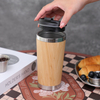 Leakproof 304 Stainless Steel Double Wall Travel Mug Bamboo Coating Water Bottle Thermal Cup Thermal & Cool Tumbler with Lid