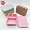 Leak Proof Lunch Box with 3 Removable Compartments Platinum Silicone Bento Box