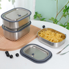 Stainless Steel Bento Box Thermo Lunch Box With Sillcone Ring Seal Cover