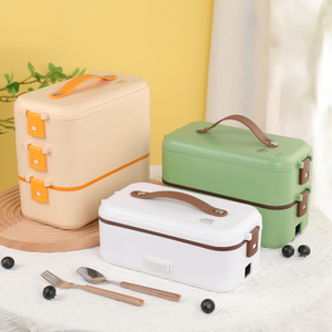  304 Stainless Steel Container Leak Proof 1/2/3 Layer Portable Food Heater Electric Lunch Box