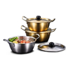 Set of 5 Stainless Steel Korean Ramen Noodle Pot with Handles & Lid