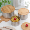 Home Accessories Round Crisper Sealing Bowls Lunch Box With Bamboo Lid