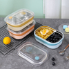 2 Compartment Stainless Steel Portion Control Lunch Containers Box