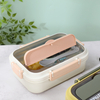 3 Compartment Stainless Steel Portion Control Lunch Box With Cutlery Set