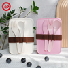 Versatile Wheat Straw Fiber Lunch Box with Utensil Set