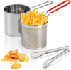 Gas One Stainless Steel Frying Pot Long Handle Deep Fryer Cooking Pot with Strainer Basket