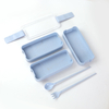 3 Layers Versatile Wheat Straw Fiber Lunch Box with Utensil Set