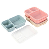 3 Compartment Colorful Wheat Straw Fiber Lunch Box