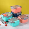 4 Compartment Bento Box With Utensils & Removable Sauce Container