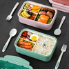 Leakproof Large Bento Style with 3 Compartments Portions Lunchbox with Tableware