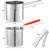 Gas One Stainless Steel Frying Pot Long Handle Deep Fryer Cooking Pot with Strainer Basket