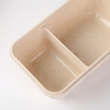 2 Compartment Versatile Wheat Straw Fiber Lunch Box with Air Vent & Utensil Set Lid