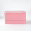 3 Layers Versatile Wheat Straw Fiber Lunch Box with Utensil Set