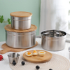 Home Accessories Round Crisper Sealing Bowls Lunch Box With Bamboo Lid