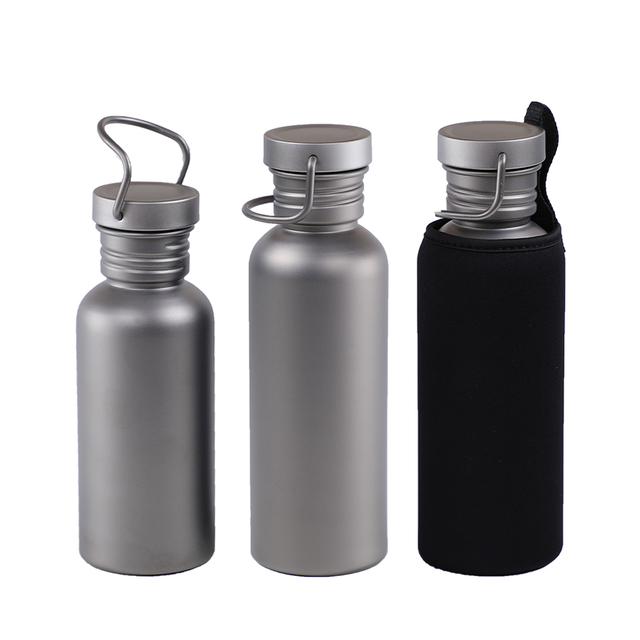 Outdoor Titanium Sports Bottle with Lid 