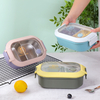 2 Compartment Stainless Steel Portion Control Lunch Box With Air Vent