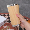 Leakproof 304 Stainless Steel Double Wall Travel Mug Bamboo Coating Water Bottle Thermal Cup Thermal & Cool Tumbler with Lid