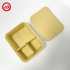 Leak Proof Lunch Box with 3 Removable Compartments Platinum Silicone Bento Box