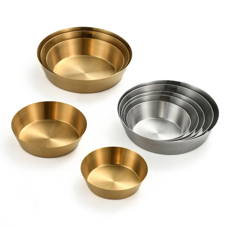 BJ-282 8/8 Stainless Steel Plates Metal 304 Dinner Dishes for Kids Toddlers Children