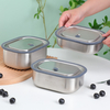 Stainless Steel Bento Box Thermo Lunch Box With Sillcone Ring Seal Cover