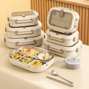 BPA Free Leak-proof Stainless Steel Lunch Bento Boxes with Separate Soup Bowl