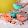 4 Compartment Bento Box With Utensils & Removable Sauce Container