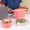 304 Stainless Steel Octagonal Lunch Box Insulation Multi-layer Food Storage Container with Cutlery