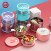 2 Tier Round Bento Lunch Box with Spoon&Folk