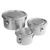 Round Stainless Steel Bento Lunch Food Box Container Sandwich Container With Lockable Clips