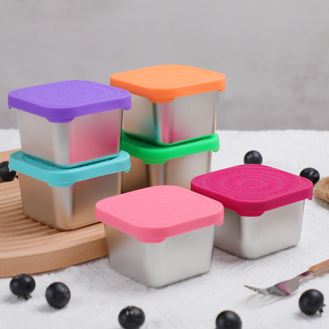 Square Stainless Steel Containers Leakproof Metal Food Storage Containers with Lids