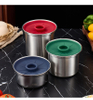 304 Stainless Steel Round Containers Leakproof Fresh-keeping Box With Silicone Lid