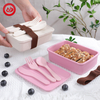 Versatile Wheat Straw Fiber Lunch Box with Utensil Set