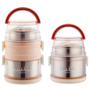 2 Tier Round Bento Lunch Box with Spoon&Folk