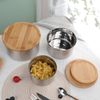 Home Accessories Round Crisper Sealing Bowls Lunch Box With Bamboo Lid