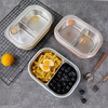 2 Compartment Stainless Steel Portion Control Lunch Containers Box