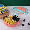 3-Compartment Design Stainless Steel Bento Box for Kids with Portable Cutlery