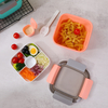 4 Compartment Bento Box With Utensils & Removable Sauce Container