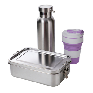 304 Stainless Steel Containers Leakproof Lunch Box with Water Bottle & Foldable Mug