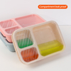 3 Compartment Colorful Wheat Straw Fiber Lunch Box