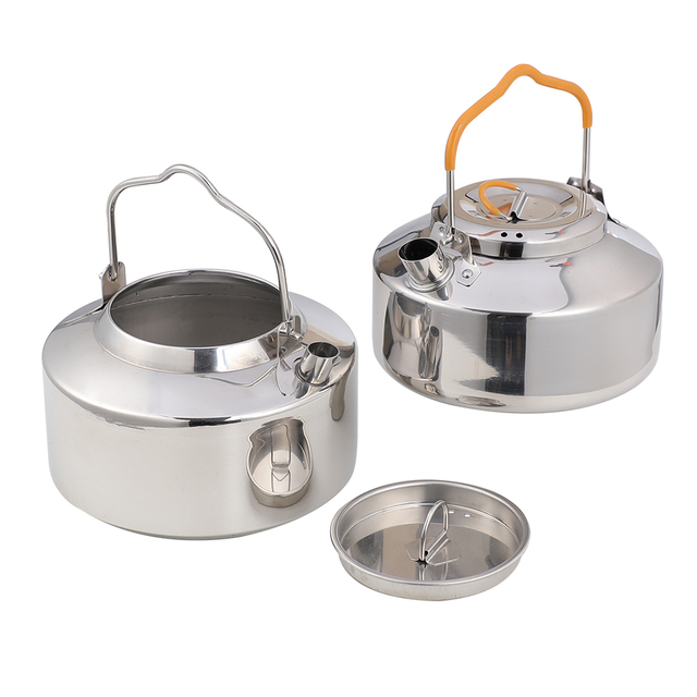 Portable 1 Liter Lightweight Stainless Steel Camping Kettle