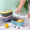 2 Compartment Stainless Steel Portion Control Lunch Box With Air Vent