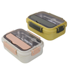 3 Compartment Stainless Steel Portion Control Lunch Box With Cutlery Set