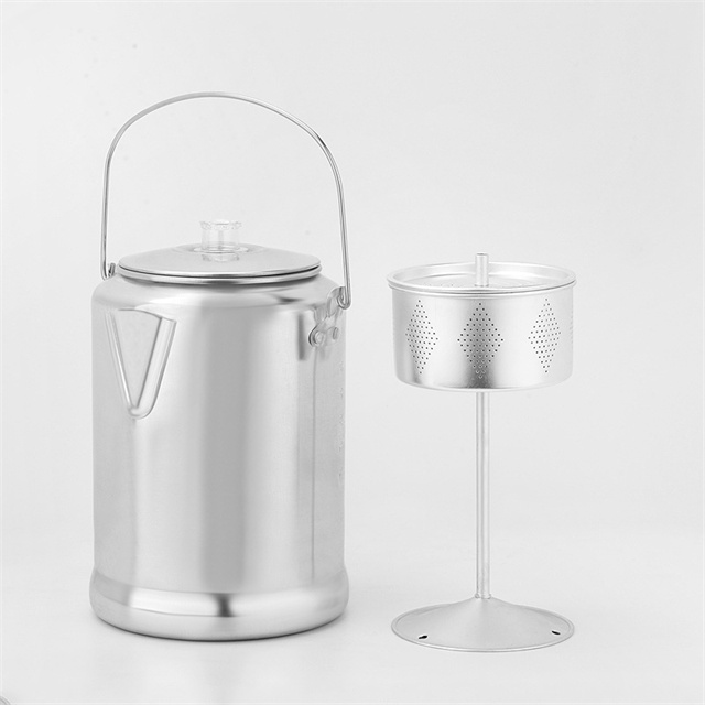 Ouddooor Kettle Aluminium Camping Percolator kahawa