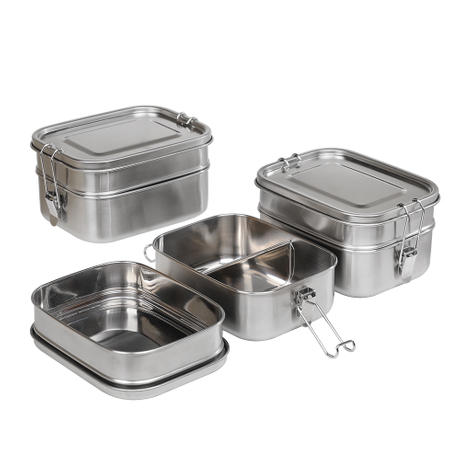 BJ-640 2 Layers 100% Leakproof Lunch Box with Clip LocksStainless Steel lunch box