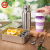 304 Stainless Steel Containers Leakproof Lunch Box with Water Bottle & Foldable Mug